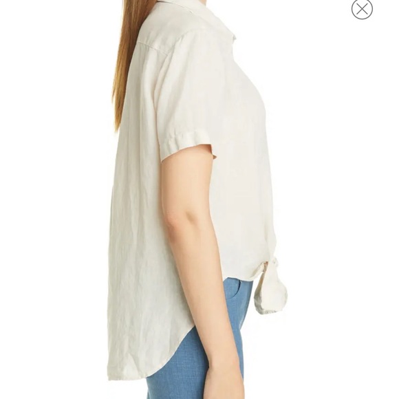 Theory linen tie front shirt. - Picture 6 of 12